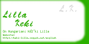 lilla keki business card